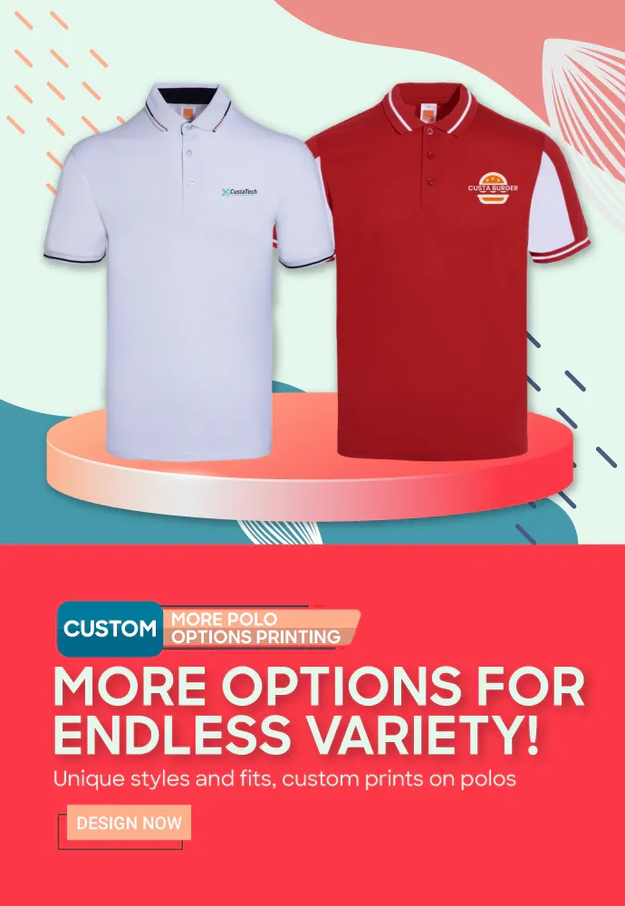 More Custom Polo Options Printing - Affordable Price, Quick Delivery, No Minimum Order