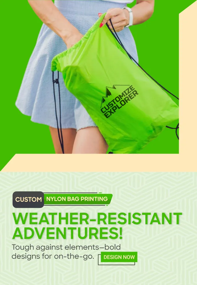 Custom Nylon Bag Printing - Weather Resistant - Best Price, Quick Delivery and Bulk Order
