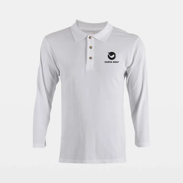 CVC Honeycomb Long Sleeve Polo T-shirts