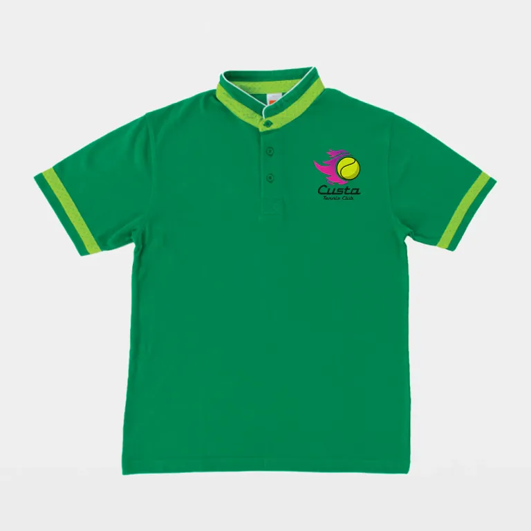 CVC Honeycomb Stand Collar Polo T-shirts