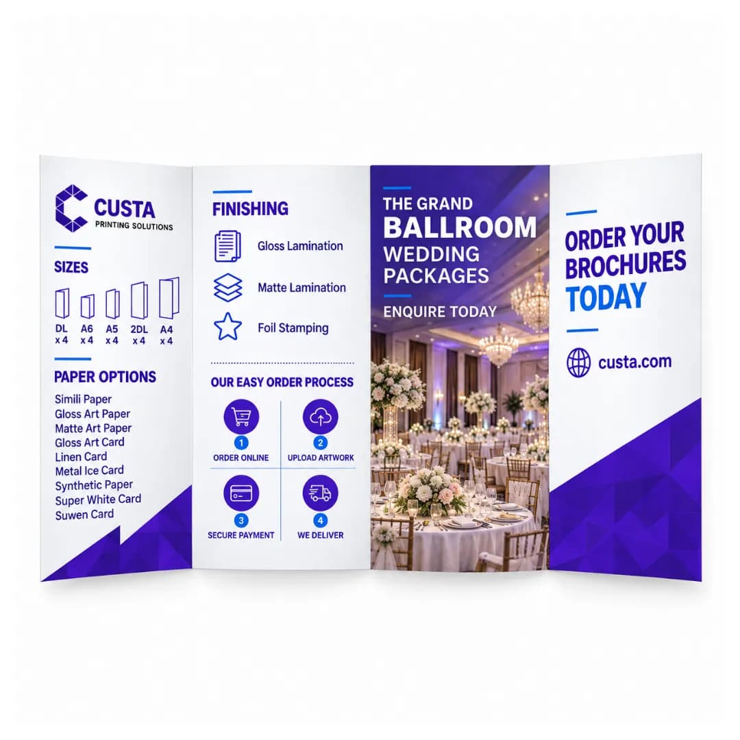 double gate fold brochure leaflet 4dl