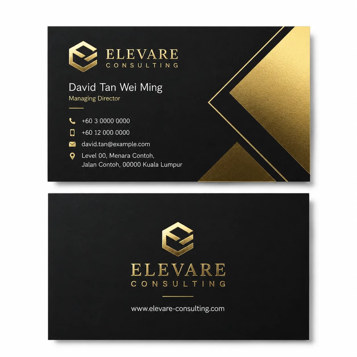 business card foil stamped