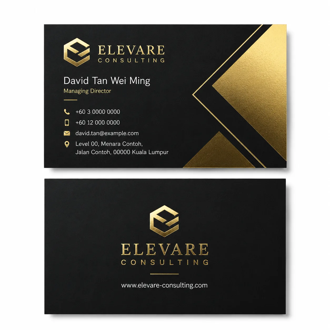 business card foil stamped
