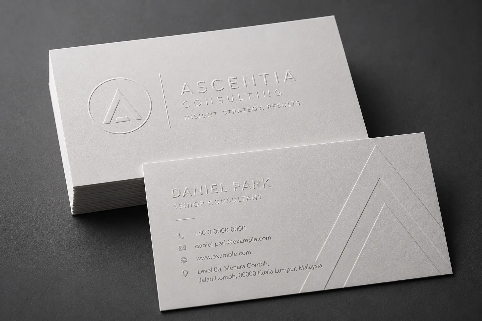 business card emboss