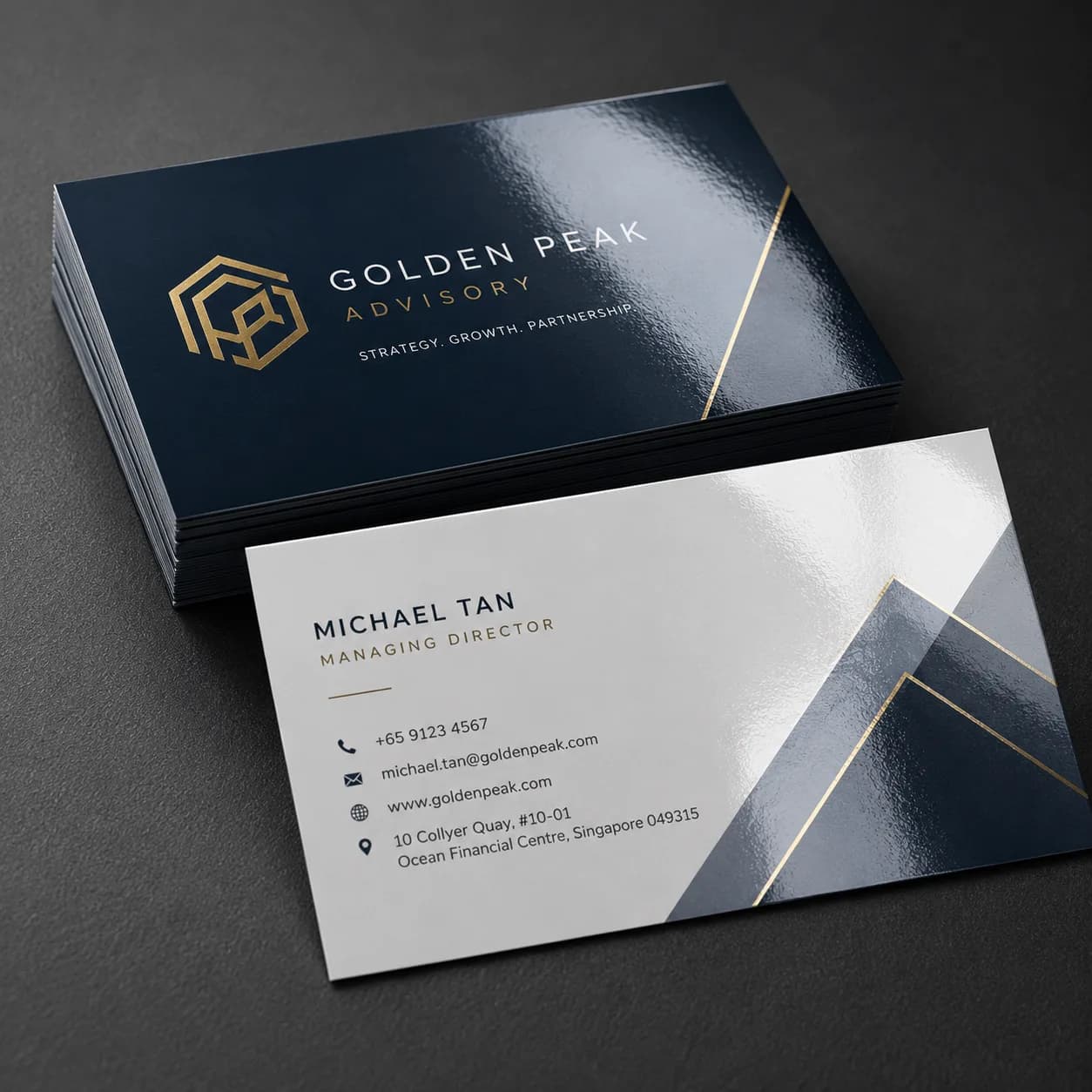 business card gloss lamination