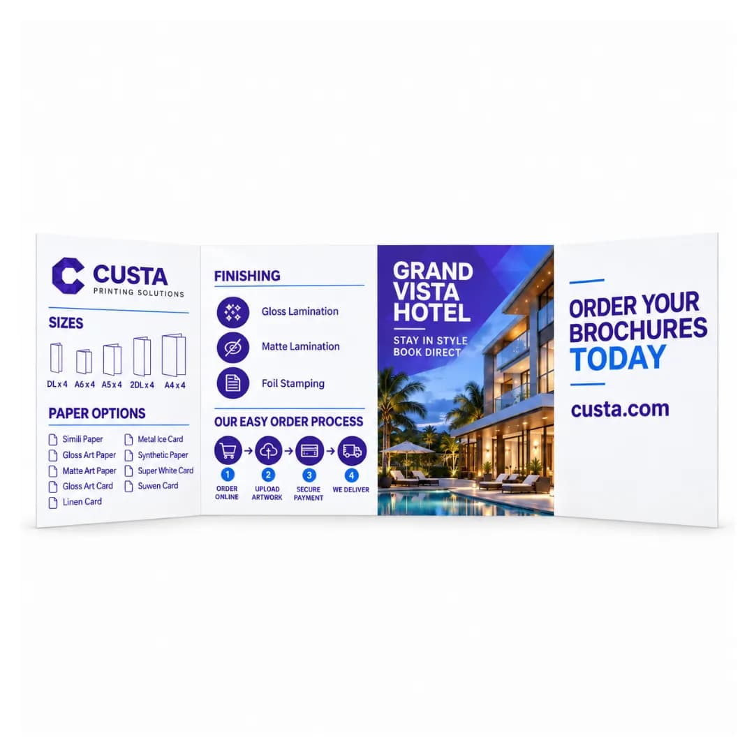 double gate fold brochure leaflet a4x4