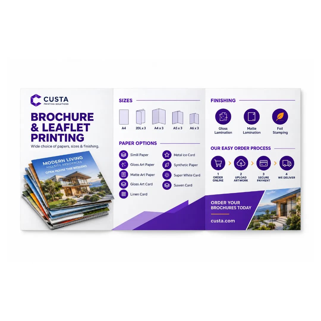 tri fold brochure leaflet a4x3