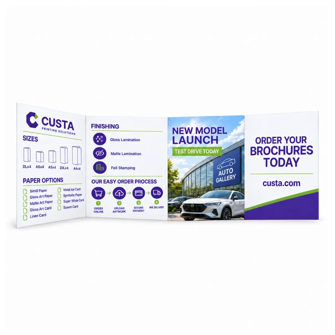 panel double parallel fold brochure leaflet a4x4