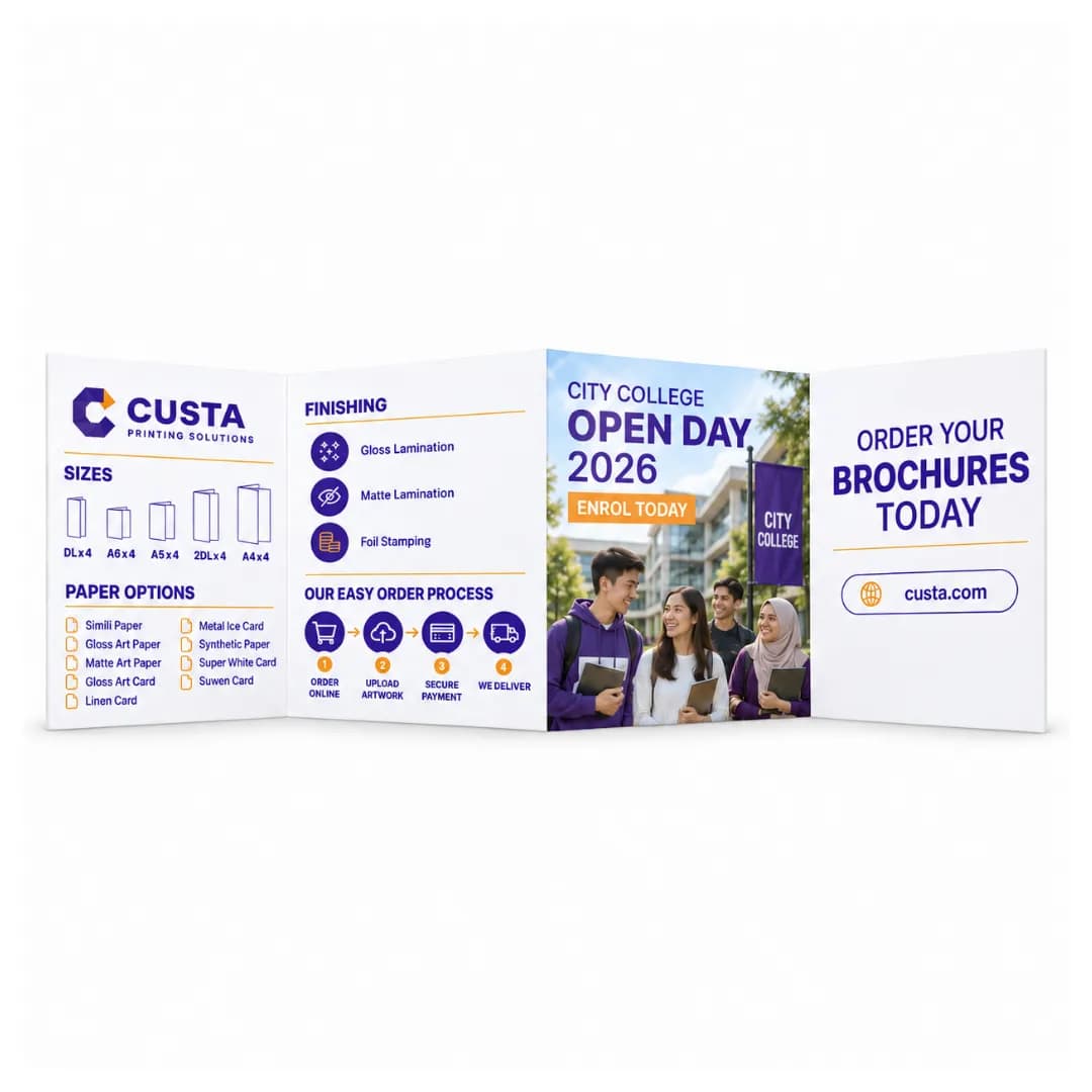 panel accordion fold brochure leaflet a4x4