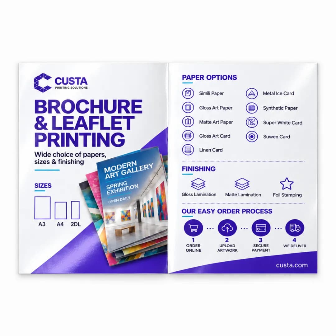 bi fold brochure leaflet a4 laminated